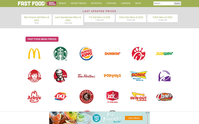 Fast Food Menu Prices
